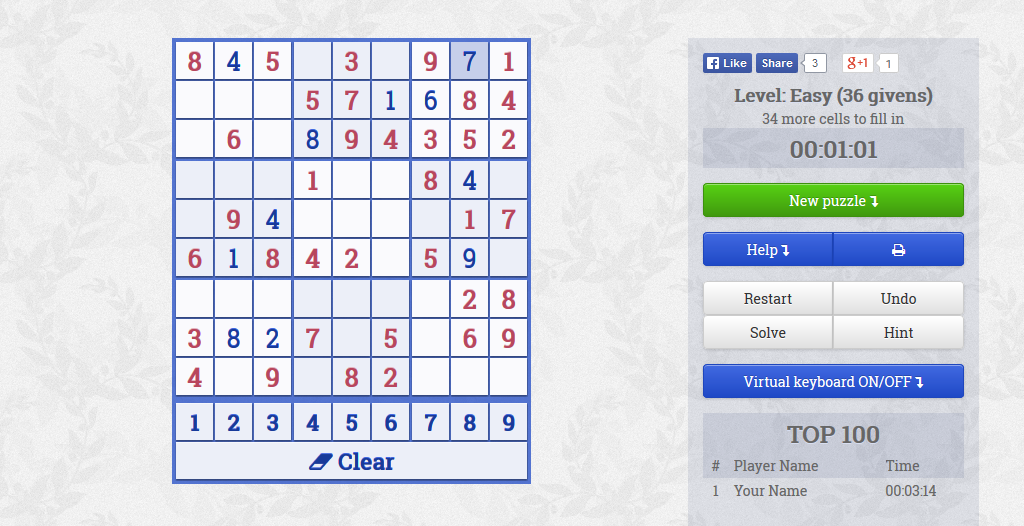 Sudoku Slider